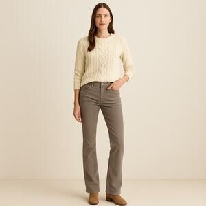 GAP 1969 Perfect Boot Corduroy Pants Women’s 26 Shark Skin Gray Tan 32" Inseam